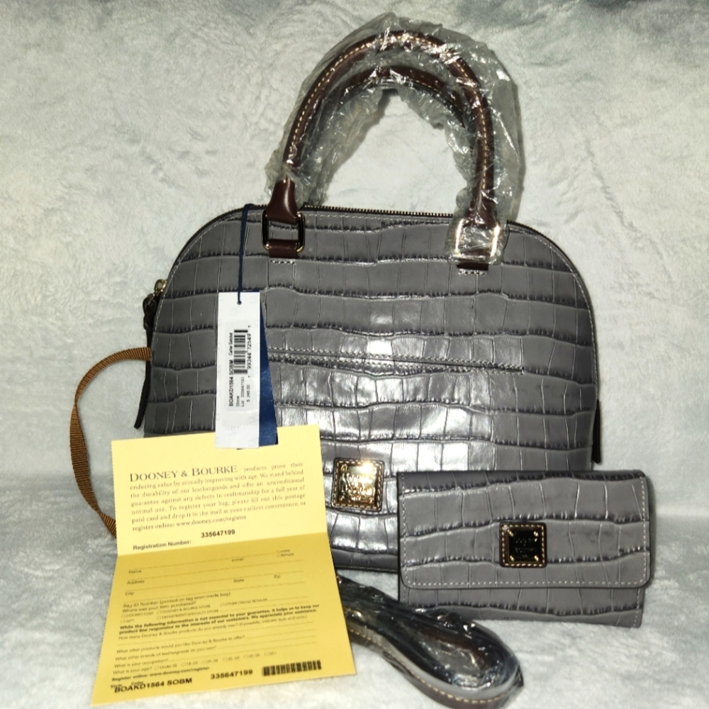 Dooney and bourke domed satchel NWT and matching wallet